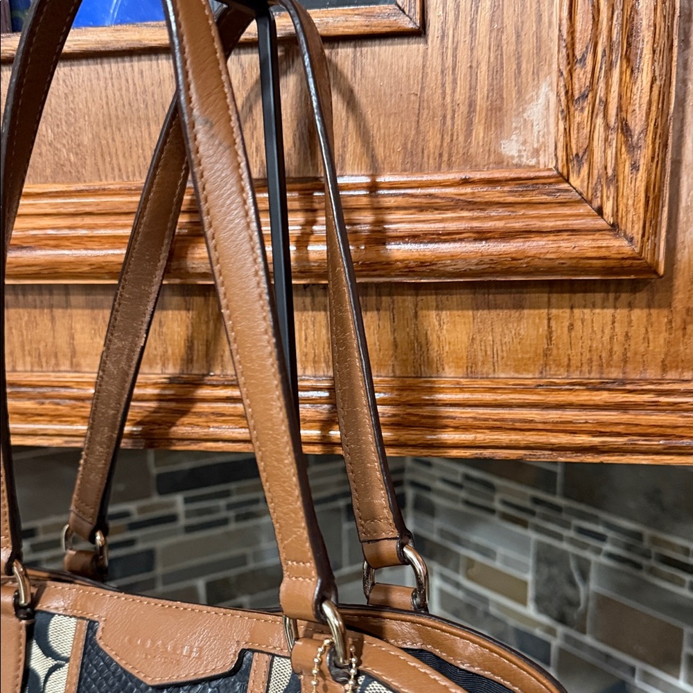 SOLDDDDDDDD Coach Canvas Shoulder Bag in Tan, Black and Cream - Picture 4 of 8